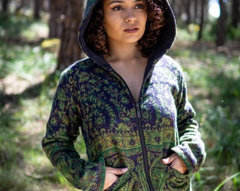Feen Kapuzenjacke - Boho Kapuzenmantel für Herbst & Winter, Festival Kleidung