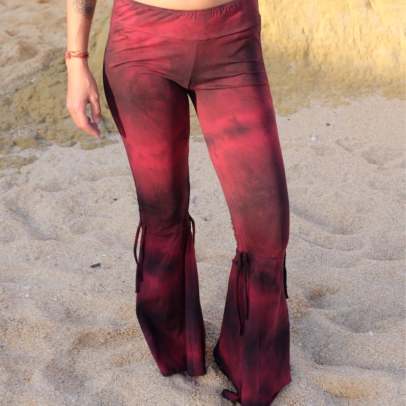 Tie Dye-knappbyxor: Boho utsvängda yogabyxor bild 4