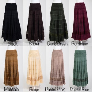Long Boho Maxi Skirt, Prairie Skirt, Flamenco Skirt, Ruffle Skirt, Summer Maxi Skirt, Full Length Skirt, Festival Skirt, Gypsy Skirt, Elven zdjęcie 10