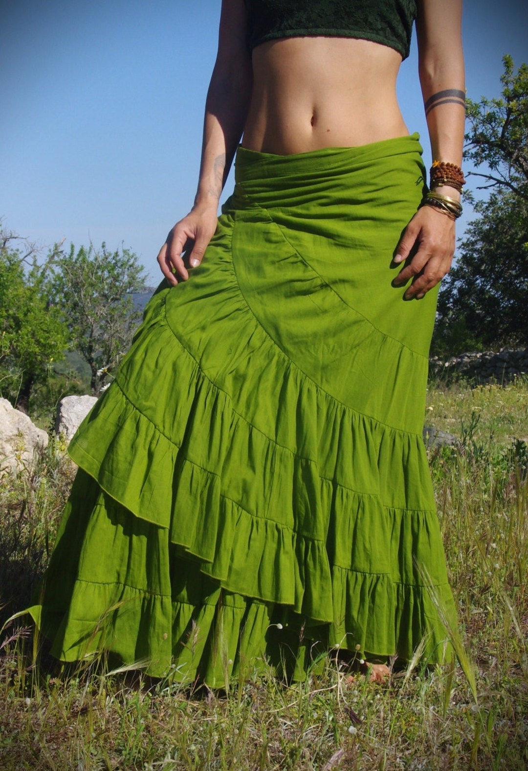 Cotton Wrap Skirt: Ruffle Prairie Dance Skirt Canada