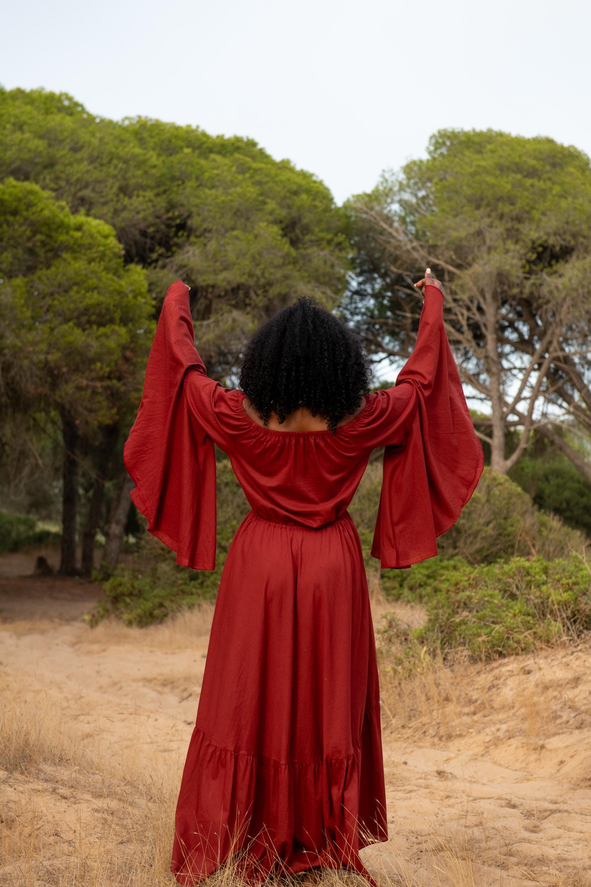 strapless open back dress Diva | Bell Sleeves Dress