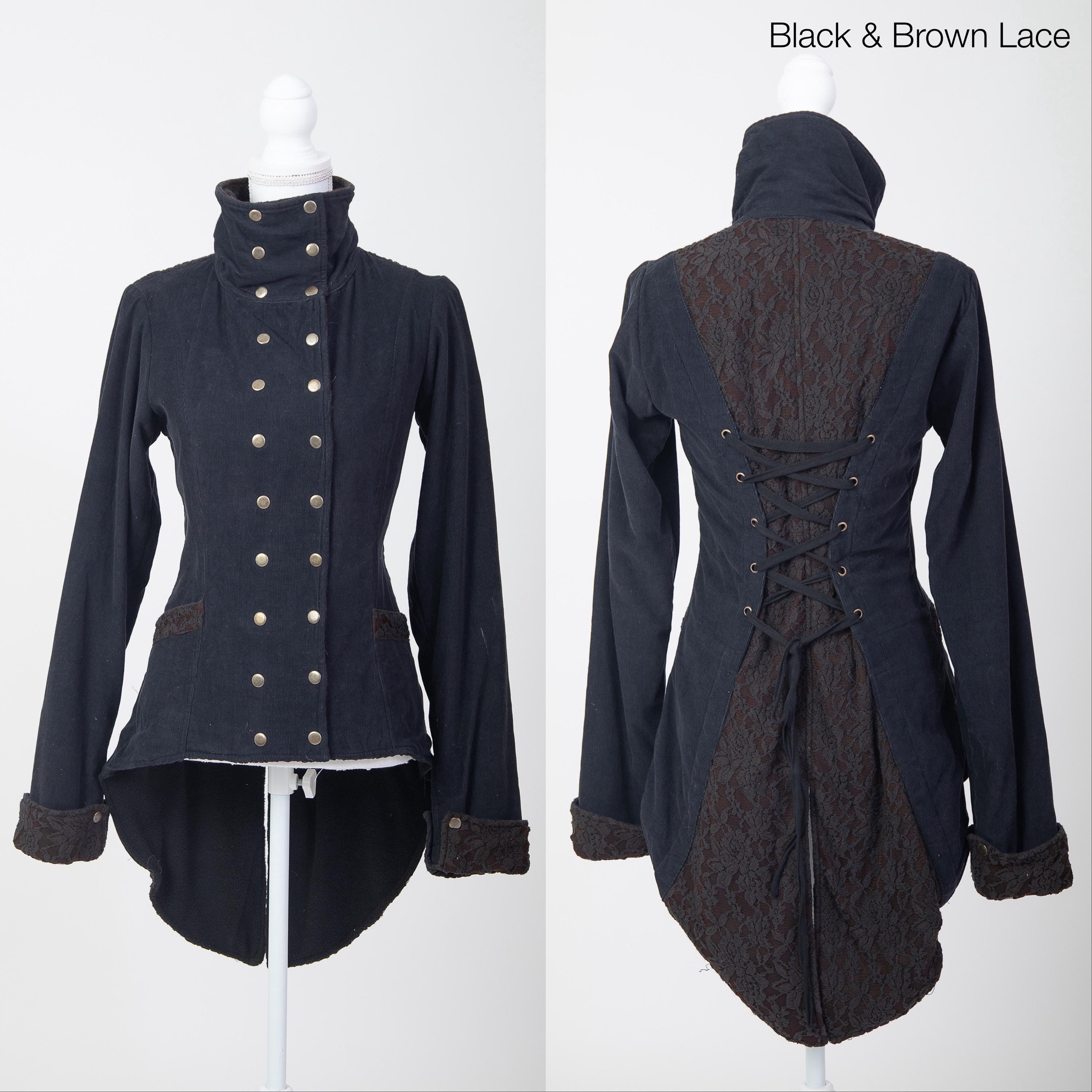 Victorian Fleece Coat: Steampunk Festival Jacket With Lace - Etsy