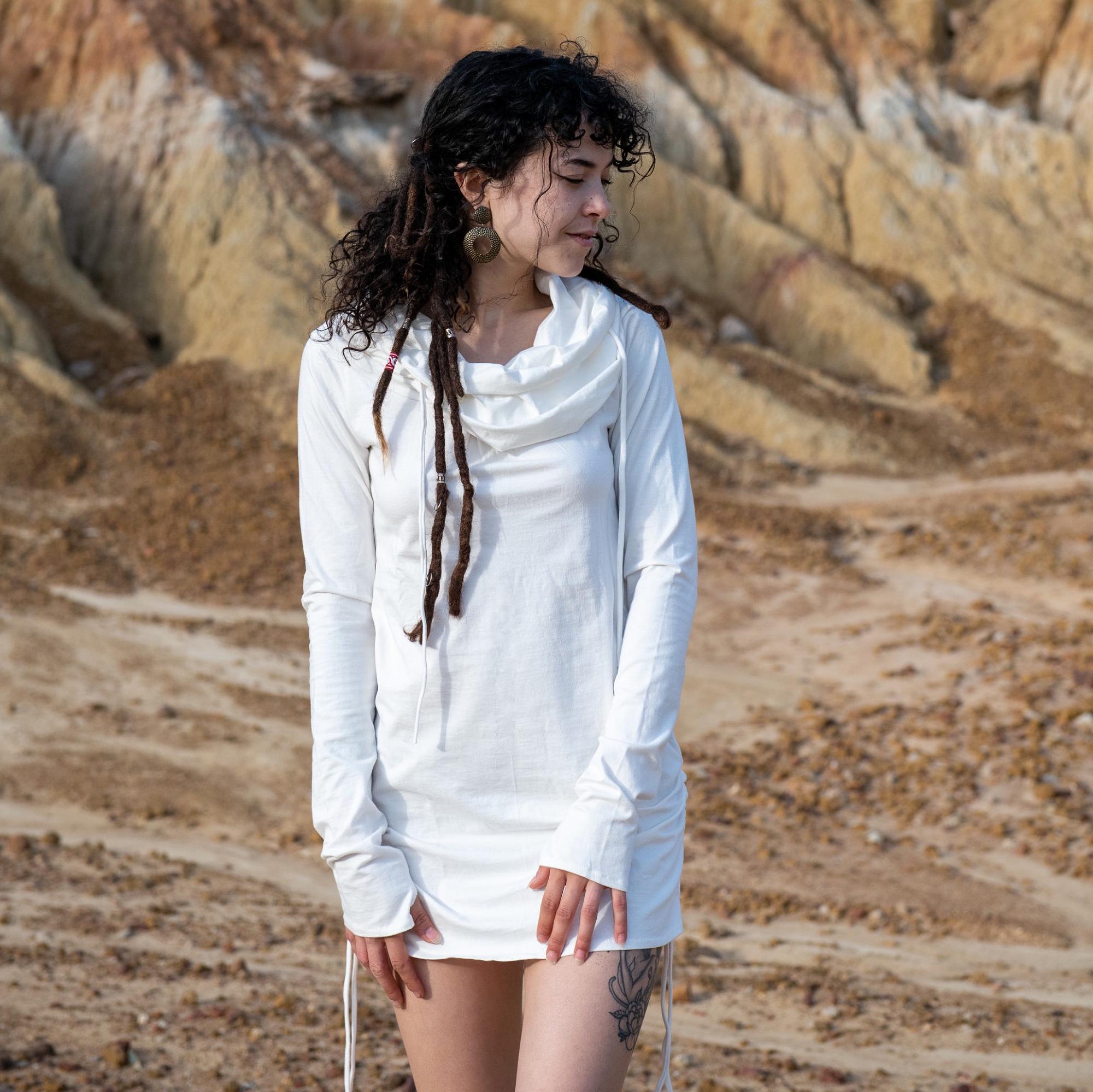 【elfelfelfarchives】RAGLAN L LOGO DRESS [CHACOL] Rosalee Black Long-Sleeve Cowl-Back Maxi Dress With Bows
