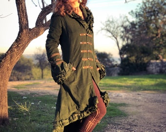 Victorian Inspired Boho Jacket: Asymmetric Hem, Laced Back