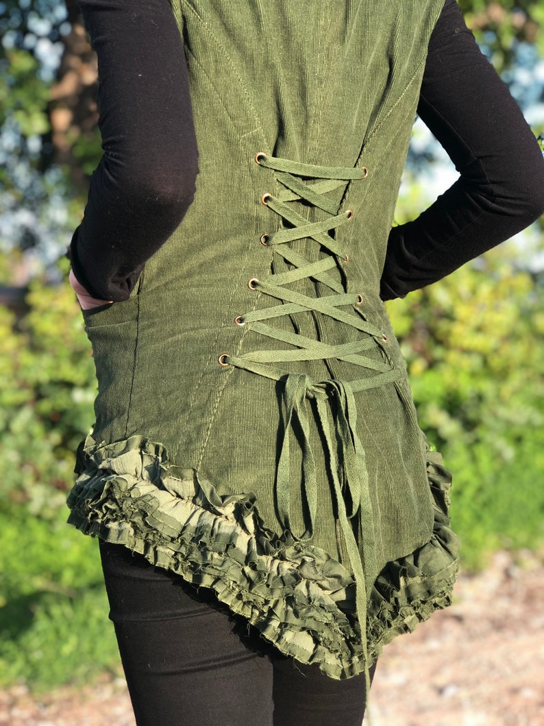 Festival Vest Gypsy Vest Renaissance Burlesque Vest Bohemian Vest Burning Man Clothing Steampunk Vest Fairy Faerie Vest Elven Vest