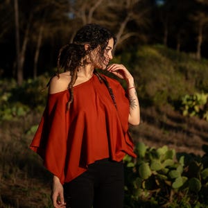 Poncho Top - Bohemian Loose Poncho, Earthy Tribal Clothing, Free Size Boho Top, Unique Ceremonial Wear