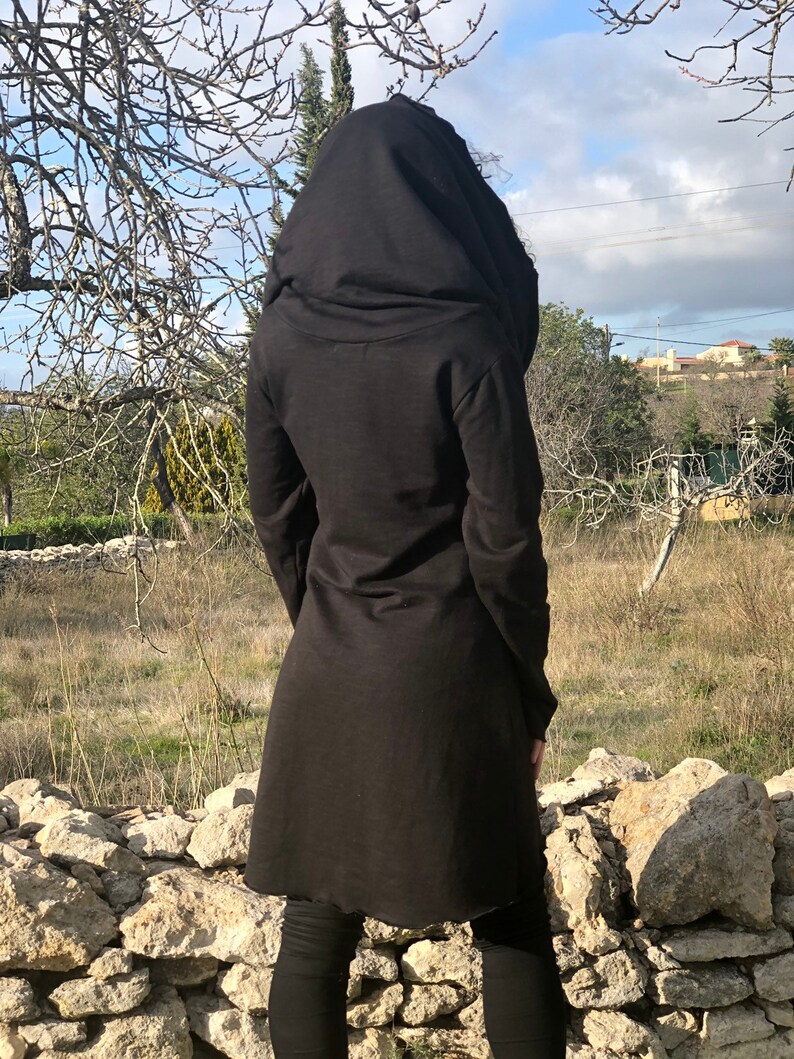 Fall Winter Hood Dress Cowl Neck Hood Dress Bohemian Dress Etsy