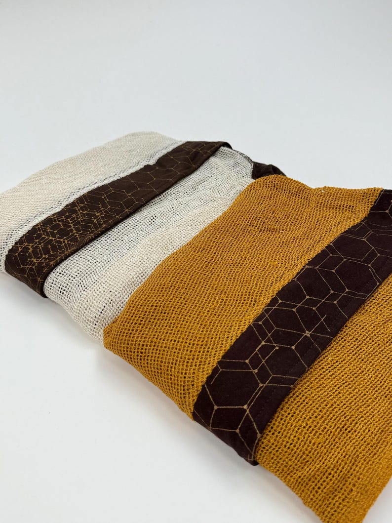 Bohemian Kimono: Tribal Festival Cardigan with Gold Block Print image 12