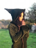 Long Pixie Hooded Jacket: Elven Leaf Coat, Bohemian Festival Wear product logo