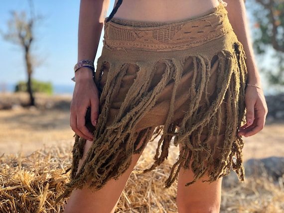 Tribal Mini Skirt, Wild Skirt, Jungly Skirt, Fairy Skirt, Nomad