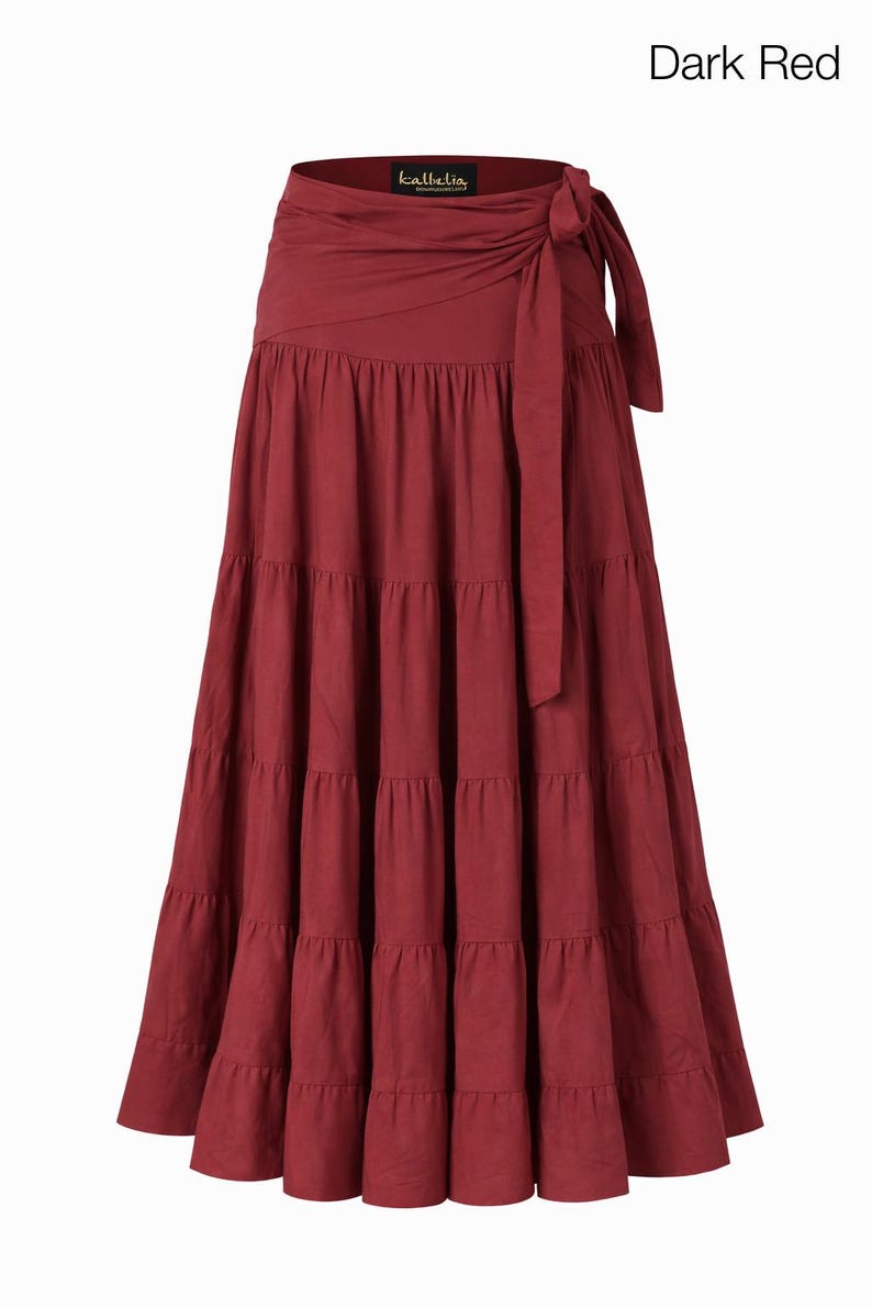 Cotton Maxi Skirt: Bohemian Flamenco Belly Dance Skirt image 14