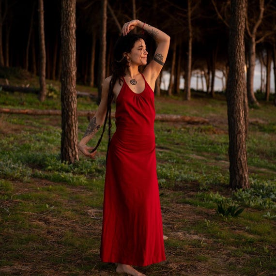 Vestido largo bohemio: ropa de festival de Elven Fairycore