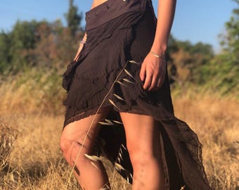 High Low Cotton Elven Skirt – Burning Man Festival Clothing
