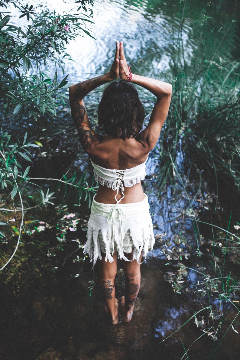Pixie Skirt Gypsy Skirt Burning Man Skirt Bohemian Skirt Forest Skirt Fairy Skirt Tribal Skirt Fringe White Skirt Tarzan Skirt