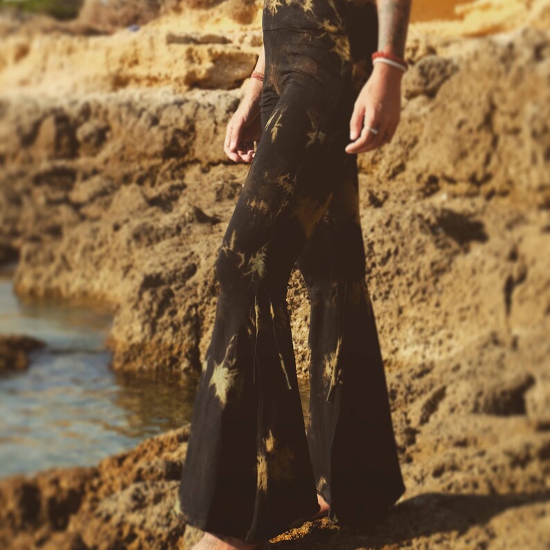 Tie Dye-knappbyxor: Boho utsvängda yogabyxor bild 6