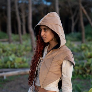 Pixie Leaf Hood Vest – Handmade Fairy Clothing for Festivals & Cosplay