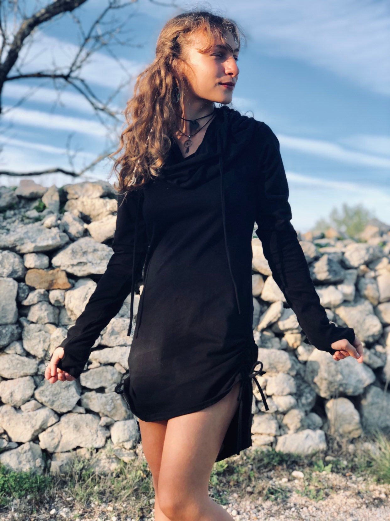 elfelfelf Archives☆LACE HOODIE DRESS Elven Hood, Festival Hoodie, Laced Bodice /F/ (LB) - Etsy