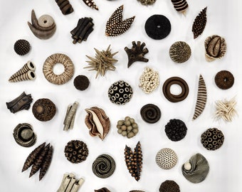 Hand Carved Ceramic Elements Installation: Biophilia XII Wall Art (Includes Instructions)