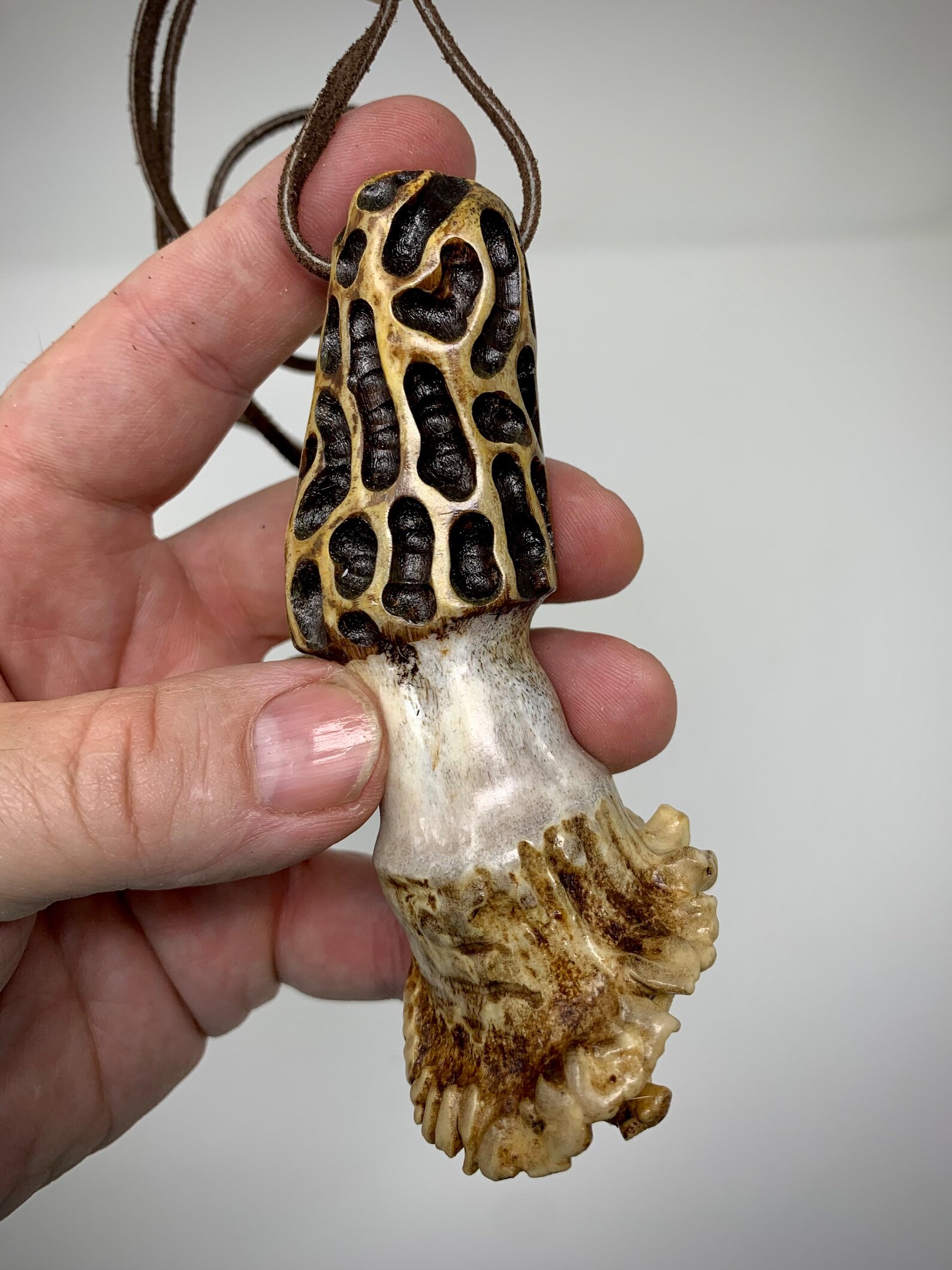 Morel Mushroom Carving Whitetail Deer Antler Auto Mirror Etsy