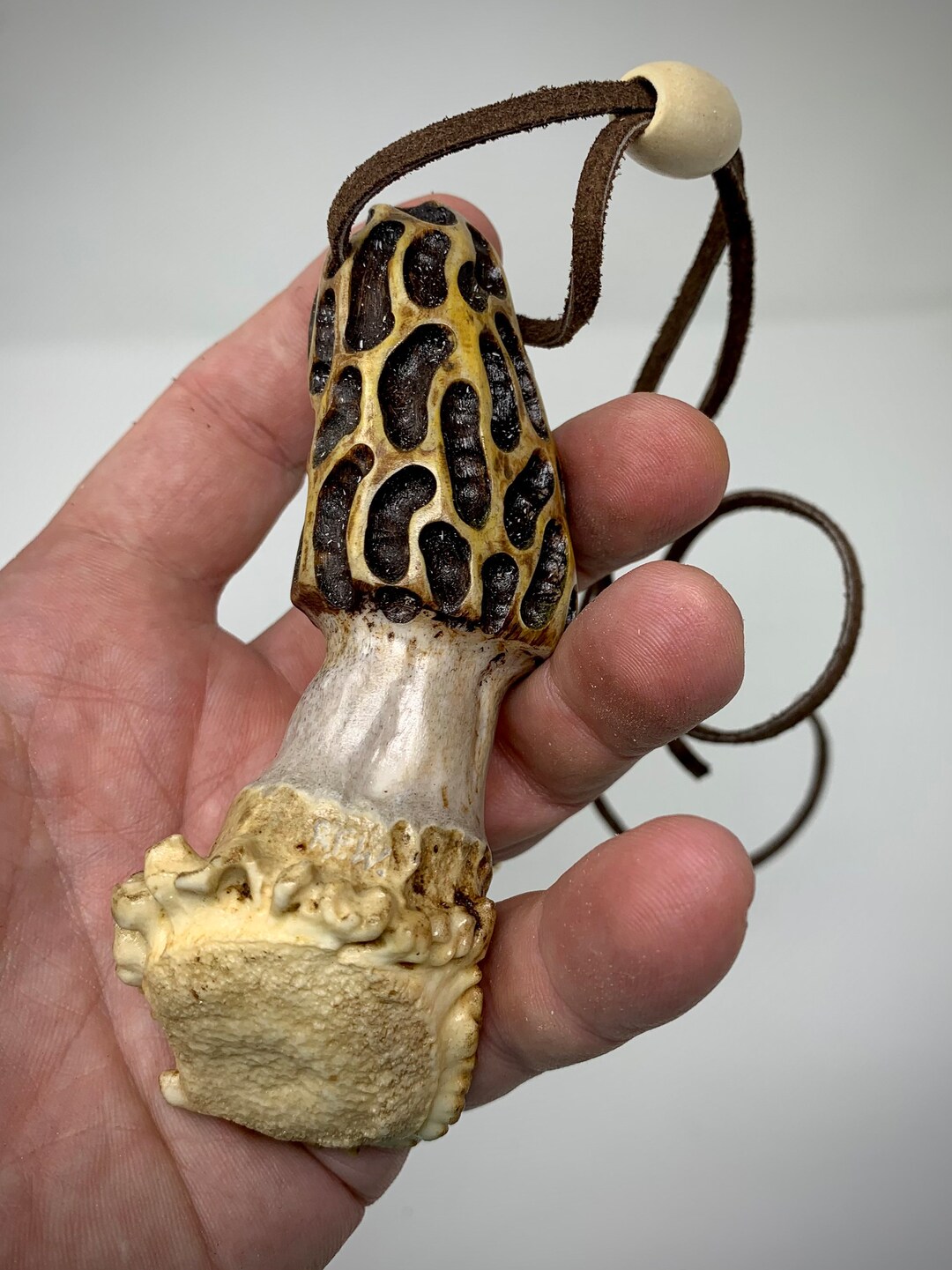 Morel Mushroom Carving Whitetail Deer Antler Auto Mirror Etsy