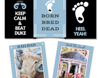 Descarga digital Imprimible UNC Tarheel Impresiones de arte y tarjetas de felicitación, Ramsés, Viejo pozo, Estudiante de la Universidad Mary Sparrow de Carolina del Norte