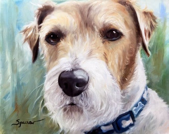 CANVAS or Watercolor paper PRINT Jack Russell Terrier/ Mary Sparrow unstretched