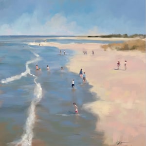 Coastal wall art decor print of original painting by Mary Sparrow, vacation , summertime, beach, art for beach cottage, coastal themed decor