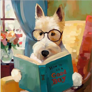 Druckbare Wandkunst, Whaireen Scottish Terrier Scottie Print Hundekunst Download Haustier Porträtmalerei Mary Sparrow DIY einrahmbar