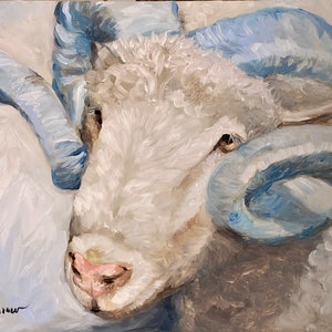 Print OF Original Oil painting Tarheel UNC Mascot Gift for the College student Graduate Alumni Chapel Hill NC Mary Sparrowt art Rameses ram