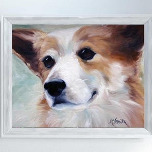 PRINT Pembroke Welsh Corgi Dog Art Oil Painting / Mary Sparrow