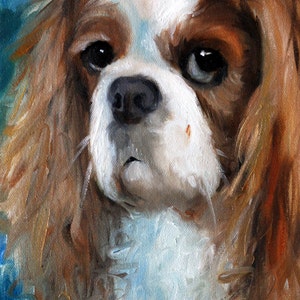 PRINT Cavalier King Charles Spaniel Dog Puppy Art Print Oil Painting Gift / Mary Sparrow of Hanging the Moon Studio