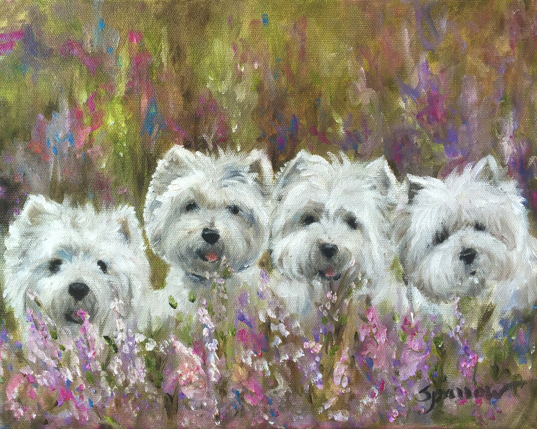Dog Art West Highland Terrier Print of Original Oil Painting by Mary ...