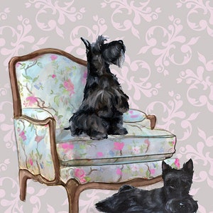 Printable Digital Download  Scottish Terrier Scottie dogs art Pet Portrait Wall art DIY framable by Mary Sparrow Art  Nursery Child&#39;s room