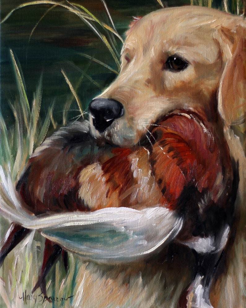 PRINT Golden Retriever Hunting Dog Lover Art Signed by Mary Etsy
