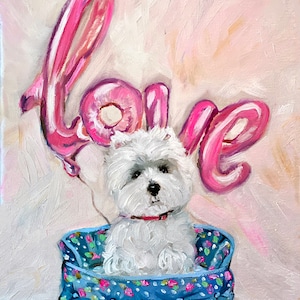 WESTIE Gift art print West Highland White Terrier painting by Mary sparrow nursery wall decor dog lover westhighland puppy wall decor
