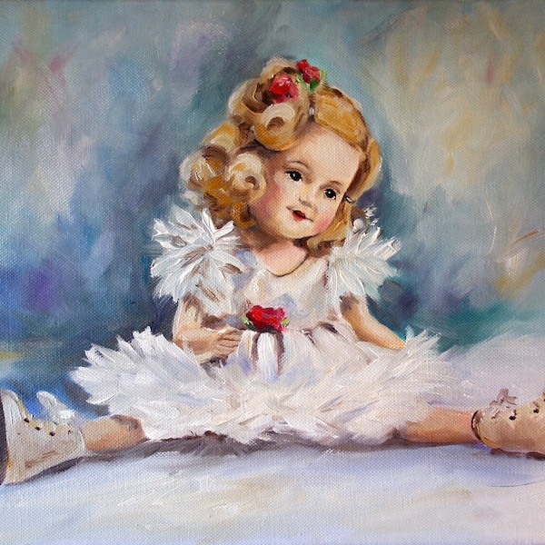 PRINT of original oil painting Retro Vintage Doll Collection painting series "Little Sonja" nostalgic  Mary Sparrow