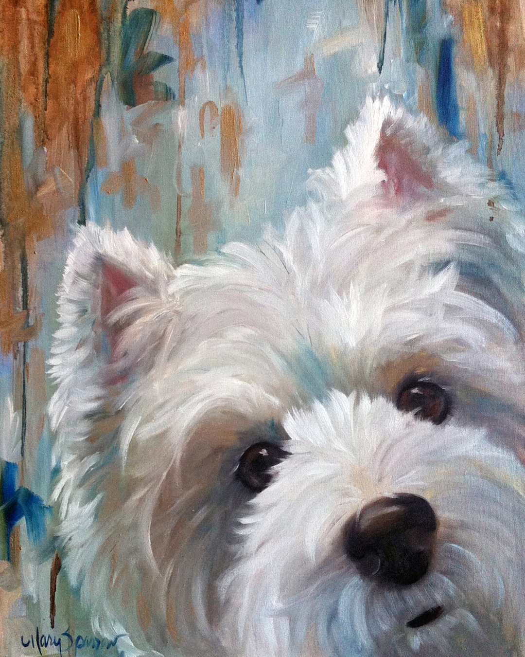 Westie Art Print West Highland White Terrier Dog Art by Mary Sparrow ...