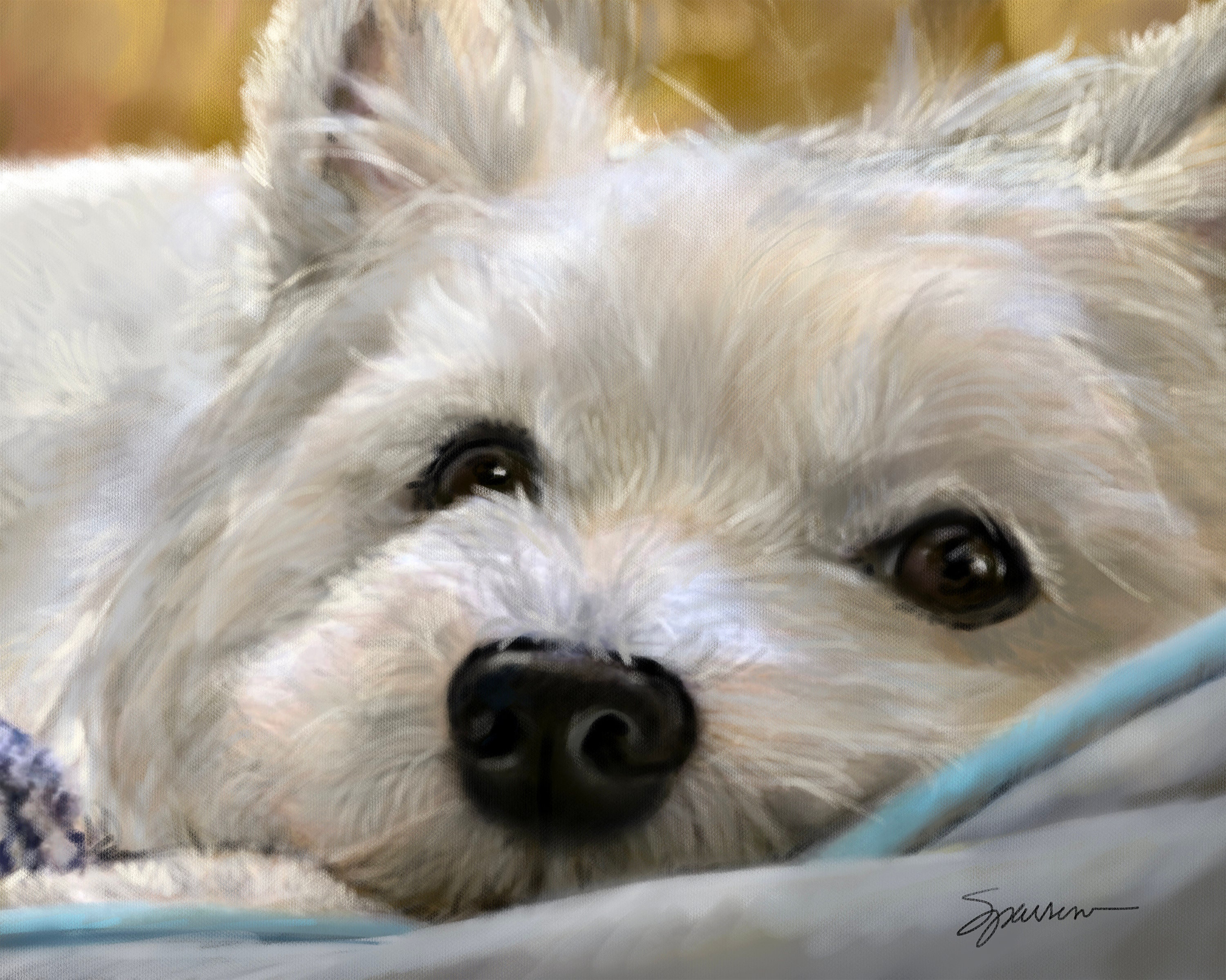 Terrier Rescue Show Me A Westie Dog PRINT Of West Highland Terrier