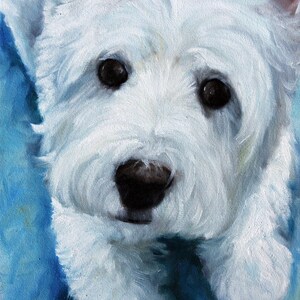 PRINT White Westie West Highland Terrier Dog Puppy Art Print of original oil painting home decor gift for the West Mom Dog Lover SPARROW