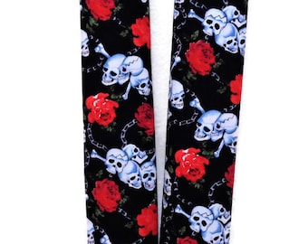 2 Goth Skulls and Roses Car Seat Belt Covers