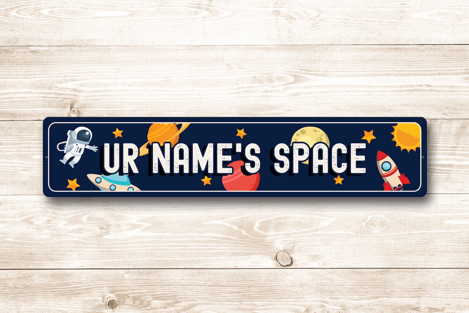 Space Sign, Personalized Boys Room Metal Sign, Kids Rocket Decor ...
