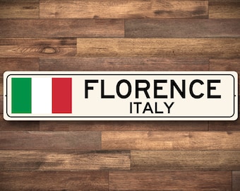 Italy Flag Sign, Metal Sign, City Name Sign, Custom Italy City Sign, Country Flag Art, Italy Travel Souvenir, Italian City, Quality Aluminum