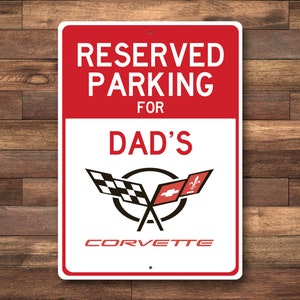 Corvette Parking Sign, Reserved Parking for Corvette Sign, Corvette Sign, Corvette Lover Decor, Custom Corvette Gift - Quality Aluminum Sign