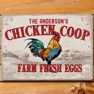Farm Fresh Eggs Sign, Personalized Chicken Coop Sign, Custom Rustic Farm Decor, Custom Chicken Farm Sign, Farmer&#39;s Custom Farmhouse Sign