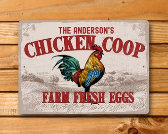 Personalized Chicken Coop Sign, Custom Farmhouse Decor