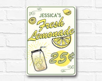 Retro Lemonade Stand Sign, Custom Aluminum Kitchen Decor