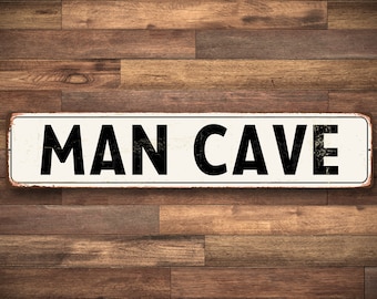 Man Cave Sign, Father's Day Gift, Rustic Man Cave Sign, Man Cave Gift, Man Cave Home Decor, Man Cave Wall Sign, Bar Sign - Quality Aluminum