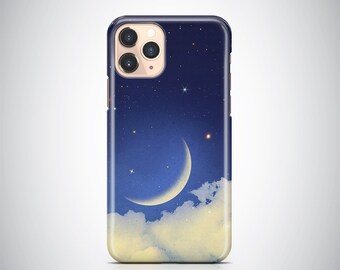 Stars and Moon, iPhone 12 Case, iPhone 6 Case, Night Sky, iPhone 8 Case, iPhone X Case, iPhone 12 Case, Galaxy S8 Case, Galaxy S8 Plus
