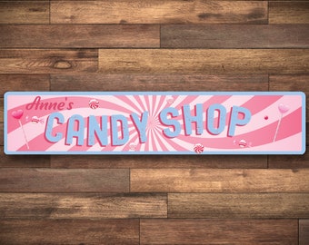 Candy Shop Sign, Candy Lover Gift, Personalized Candy Shop Sign, Snack Bar Sign, Kitchen Decor, Candy Party Bar Sign, Quality Aluminum Metal