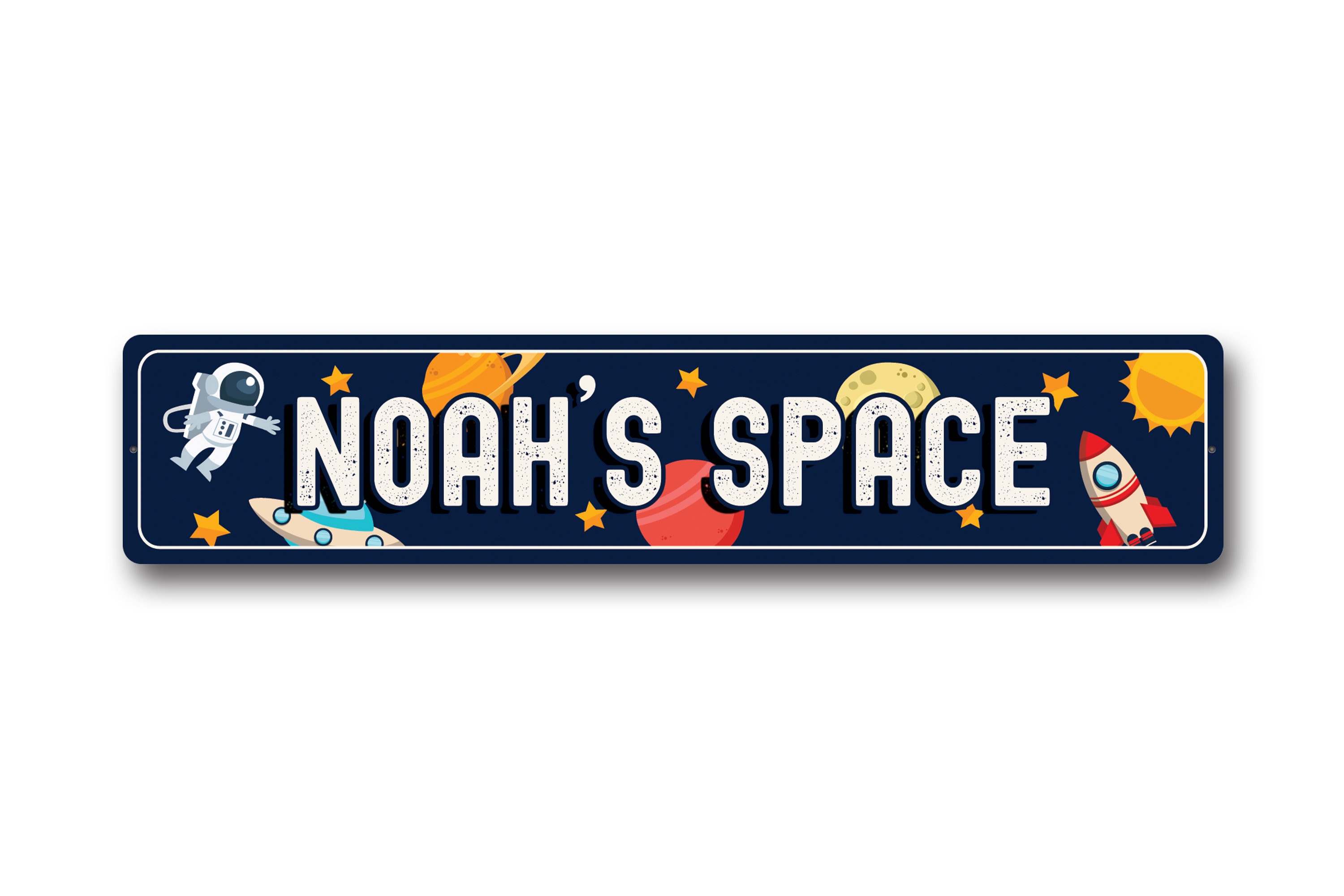 Space Sign, Personalized Boys Room Metal Sign, Kids Rocket Decor ...